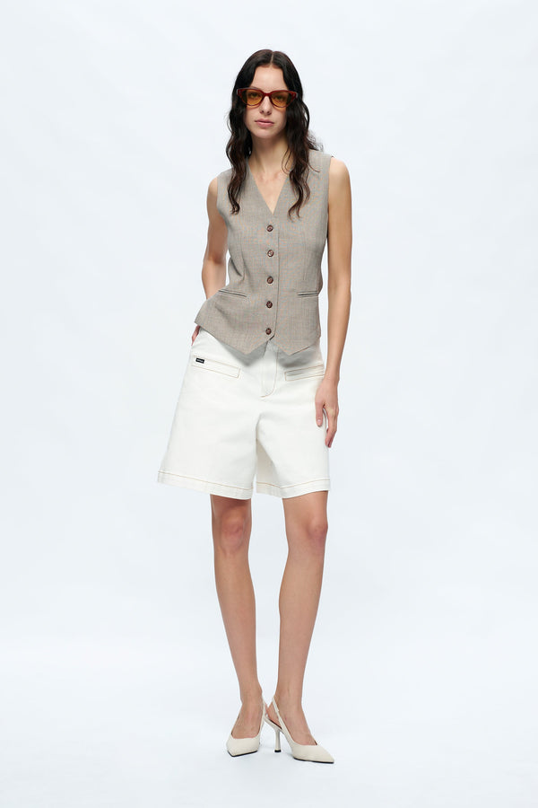 Timothy Drop Crotch Relax Denim Shorts-Shorts-BAYEAS