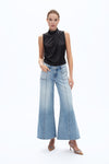 Mid Rise Flare Leg Denim Jeans-Flare & Bootcut-BAYEAS