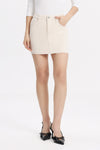 High Rise Raw Hem Skirt
