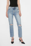 Ally Distressed Straight Jeans-Straight-BAYEAS