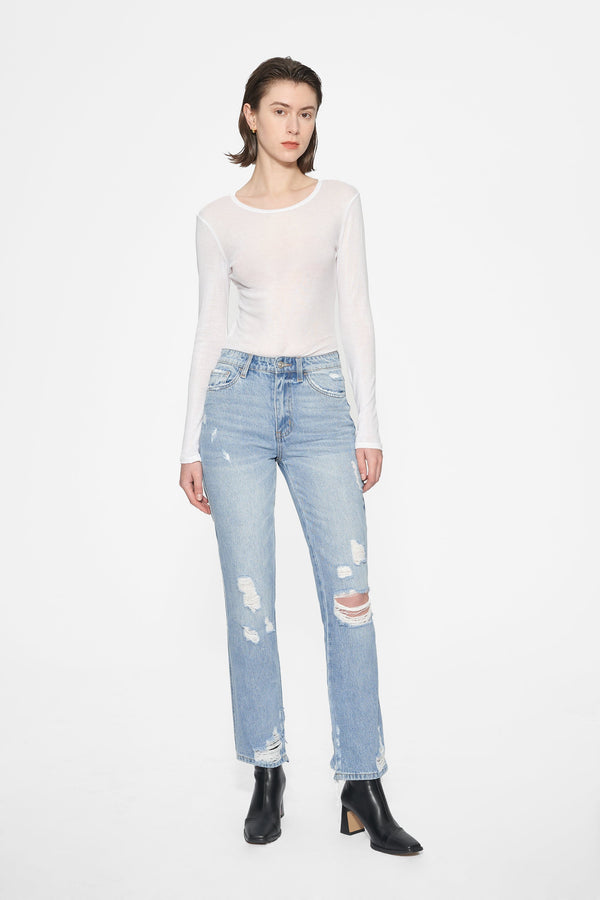 Christine Distressed Mom Jeans-Mom Jeans-BAYEAS