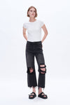 90s Vintage Distressed Crop Jeans-Flare & Bootcut-BAYEAS