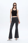High Rise Flare Denim Jeans-Flare & Bootcut-BAYEAS