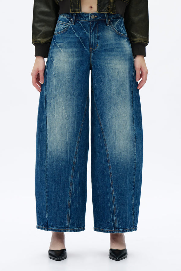 MID RISE DROP CROTCH HAREM-Shorts-BAYEAS