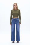 High Rise Relaxed Drawstring Wide Leg Jeans
