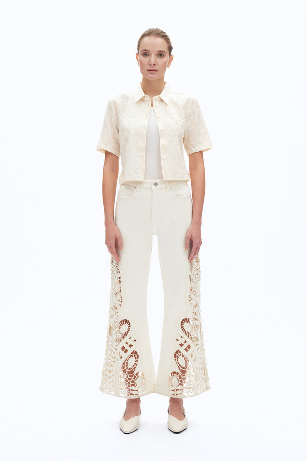 HIGH RISE LACE WIDE LEG-Wide Leg-BAYEAS
