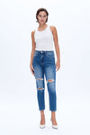 Distressed Mom Jeans-Mom Jeans-BAYEAS