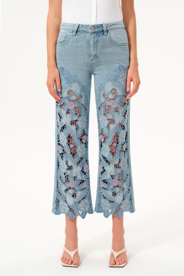 Mid Rise Straight Jeans