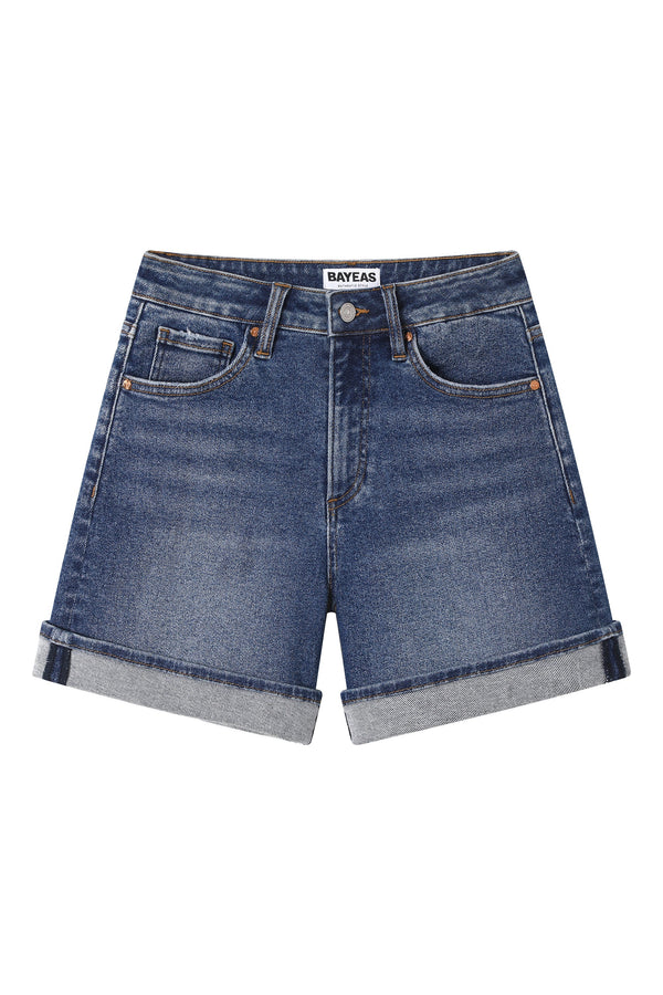 Classic Rolled Hem Denim Shorts-Shorts-BAYEAS