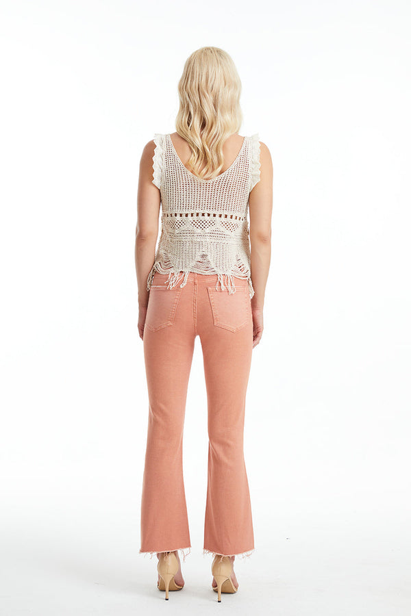Emily High Rise Distressed Flare Pants-Flare & Bootcut-BAYEAS