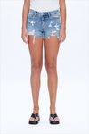 Emma Mid Rise Distressed Denim Shorts-Shorts-BAYEAS