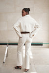 Mid Rise Distressed Straight Leg Pants