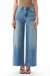 High Rise Appliqué Barrel Leg Jeans