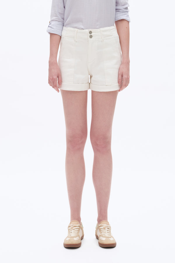 White High Rise Shorts-Shorts-BAYEAS