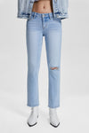 Ally Slim Straight Denim Jeans-Straight-BAYEAS