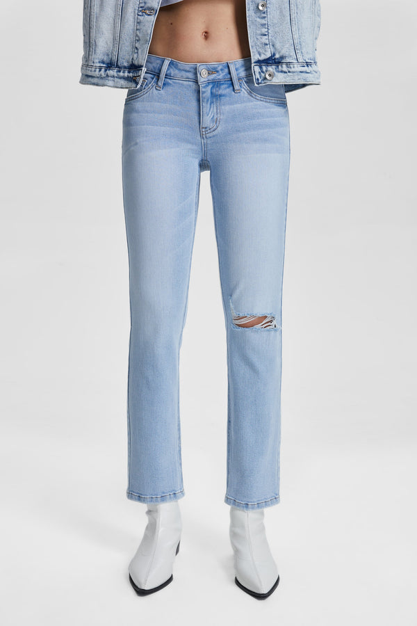 Ally Slim Straight Denim Jeans-Straight-BAYEAS