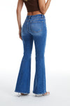 Mid Rise Button Down Flare Jeans-Flare & Bootcut-BAYEAS
