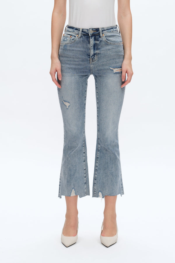 Betty High Rise Cropped Flare Jeans-Flare & Bootcut-BAYEAS