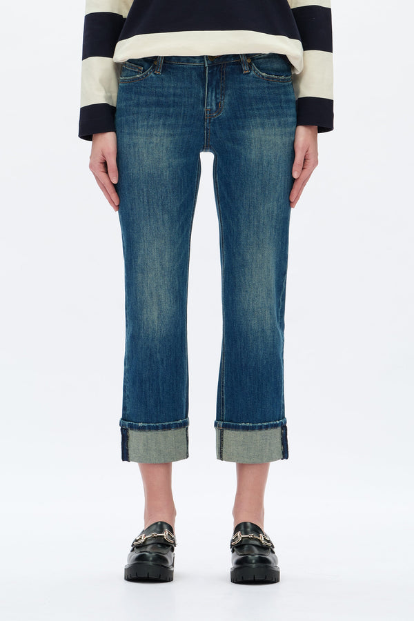 Low Rise Straight Leg Jeans-Straight-BAYEAS