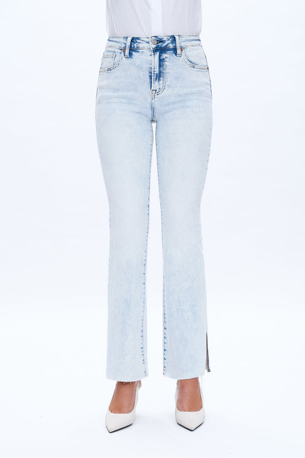 Slit Hem Bootcut Jeans-Flare & Bootcut-BAYEAS