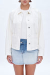 Plain White Denim Jacket-Jackets-BAYEAS
