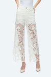 Embroidery High Rise Wide Leg Lace Denim Jeans With Rhinestone (最新版备份)-Wide Leg-BAYEAS