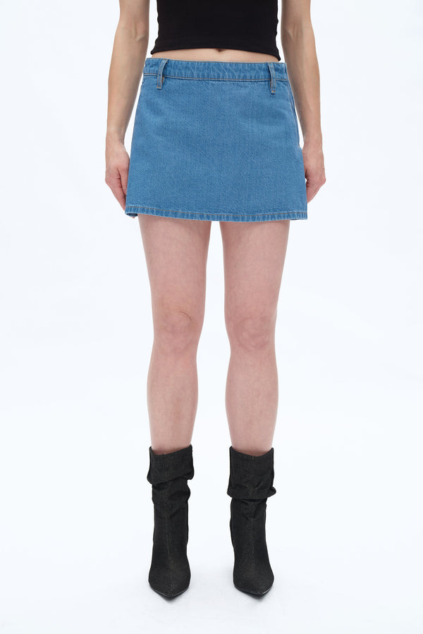 Mid Rise Mini Denim Skirt-Skirts-BAYEAS