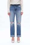 90s Vintage Distressed Jeans-Straight-BAYEAS