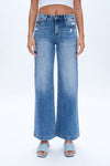 High Rise Wide Leg Denim Jeans-Wide Leg-BAYEAS