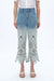 Faded Lace Cut-out Jeans-Wide Leg-BAYEAS