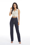 High Rise Straight Denim Jeans-Straight-BAYEAS