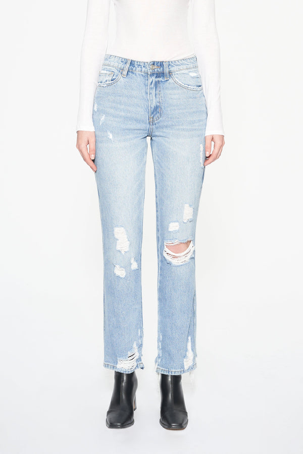 Christine Distressed Mom Jeans-Mom Jeans-BAYEAS