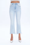 Anna High Rise Frayed Hem Ankle Flare Denim Jeans-Flare & Bootcut-BAYEAS