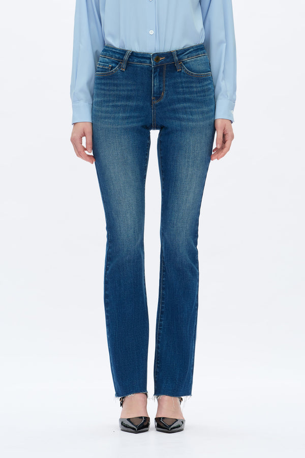Low Rise Bootcut Jeans-Flare-BAYEAS