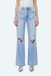 High Rise Wide Leg Denim Jeans-Wide Leg-BAYEAS
