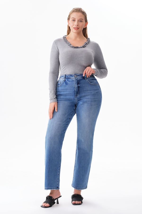 High Rise Vintage Straight Leg Jeans