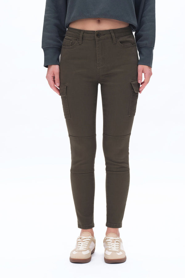 Slim Fit Cargo Jeans-Mom Jeans-BAYEAS