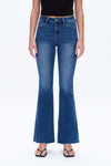 Butt Lifting Flare Denim Jeans-Flare & Bootcut-BAYEAS