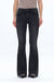 Mid Rise Flare Denim Jeans With Raw Edge Hem-Flare & Bootcut-BAYEAS
