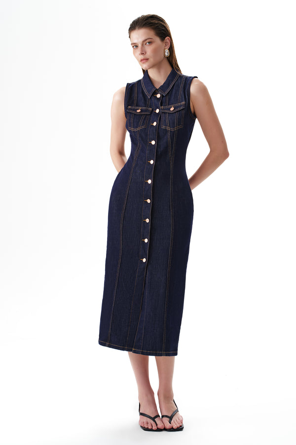 Relaxed Denim Cardigan Dress