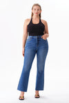 High Rise Ankle Rhinestone Bootcut Jeans