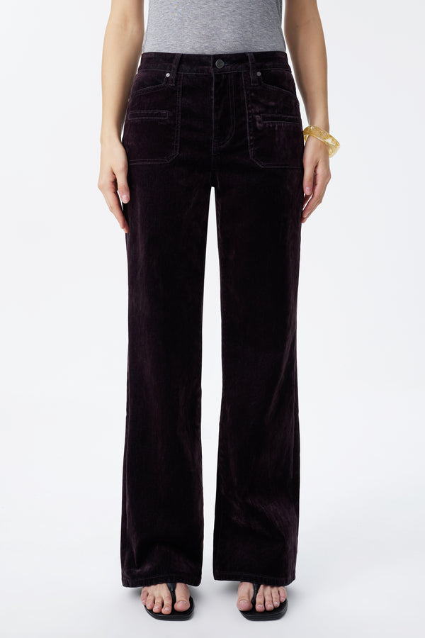 Corduroy Mid Rise Wide Leg Jeans