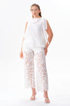 High Rise Floral Embroidered Wide Leg Pants