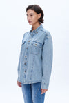 Oversized Denim Shirt for Women-Shirts-BAYEAS