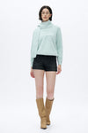 Mid Rise Elastic Denim Shorts-Shorts-BAYEAS