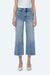 High Rise Wide Leg Denim Jeans With Raw Hem-Wide Leg-BAYEAS