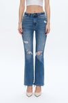 Lisa High Rise Ripped Jeans-Straight-BAYEAS