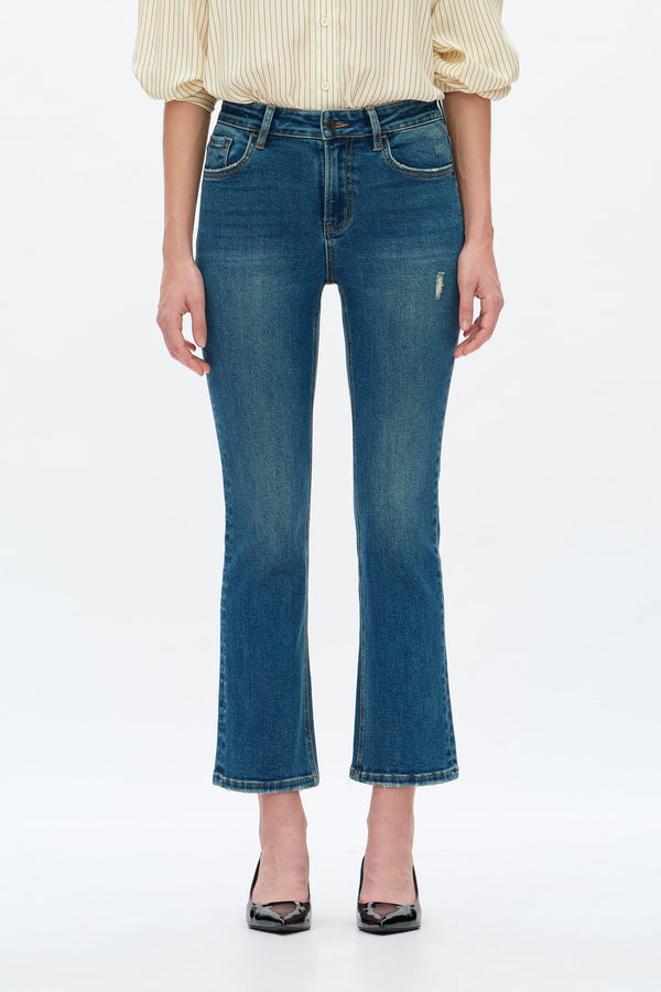 High Rise Flare Jeans-Flare-BAYEAS
