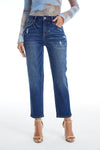 High Rise Loose Tapered Mom Denim Jeans-Mom Jeans-BAYEAS