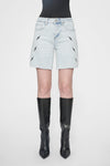 Miki High Rise Bermuda Denim Shorts-Shorts-BAYEAS